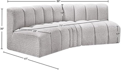 Meridian Furniture 102Grey-S3B Arc Collection Modern | Contemporary Modular Sofa - Image 3