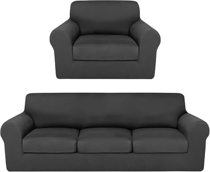 HunnmingRe Sofa Covers for 3 Cushion Couch Stretch Sofa and Loveseat Covers Set by HunnmingRe
