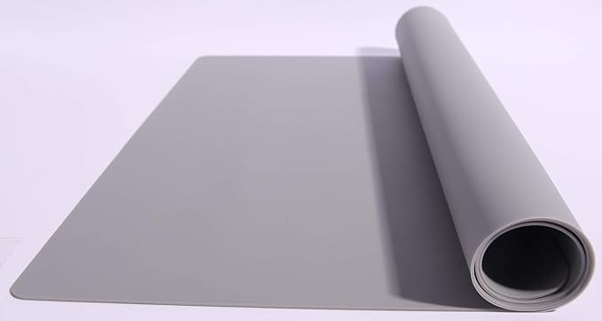 23.62" by 15.75" Extra Large Mulitpurpose Silicone Placemat,Countertop Protector, Kitchen Counter Mat, Table Mat, Heat Resistant, Washable, Non Slip (Gray)…