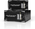 LIBWYS 12oz Double Wall Coffee Mugs (2 Pack) - Insulated Borosilicate Glass Cups with Handle for Espresso, Cappuccino, Latte - Heat Resistant, Dishwasher Safe Hot/Cold Beverage Glasses 350ml