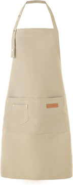 Tosewever Art Aprons for Women Painting Pottery Baking, Mens Buckle Straps Kitchen Apron with Pockets for Chef Cooking