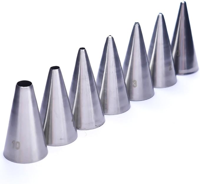 Cake Decorating Set, 7 Pieces Stainless Steel Icing Piping Nozzles Tips Kit - Christmas Holiday Birthday Anniversary Wedding Cupcakes Cakes Cookies Dessert Candy Pastry DIY Making Tools #6