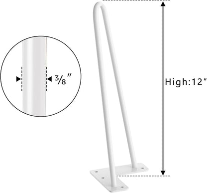 SMARTSTANDARD 12 Inch Heavy Duty Hairpin Furniture Legs, Metal Home DIY Projects - Image 8