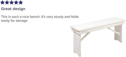 Flash Furniture HERCULES Series 40" x 12" Antique Rustic White Solid Pine - Image 4