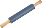 HARFINGTON Silicone Rolling Pins for Baking 17 Inch Wooden Handle Non Stick Rolling Pin Small Roller Playdough Rolling Pins for Dough Pizza Pastry Fondant Kitchen, Drak Blue