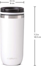 Cupture TWIST-TOP Vacuum-Insulated Stainless Steel Travel Mug, 16 oz, Winter White