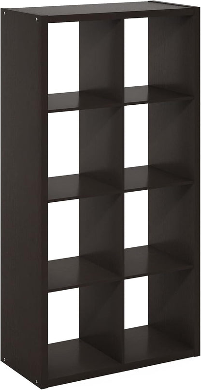 Furinno CUBICLE Book Shelf, 8-Cube Bookshelf, Extra Thick Frame Horizontally & - Image 11