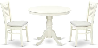 East West Furniture ANVA3-LWH-C 3 Piece Dining Table Set by EastWestFurniture