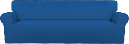 PureFit Stretch Couch Covers for Sofa 4 Seater Slipcovers Classic Blue | by PureFit
