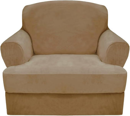 CUCRAF T Cushion Sofa Cover 2 Piece Armchair Slipcovers, Soft Thick Velvet by CUCRAF