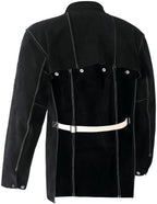 ANTAITHER Leather Welding Jacket with Open Back, Bib Apron with Cape Sleeve, Heat Flame Resistant Welder Coat