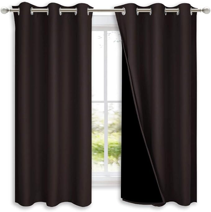 NICETOWN 100% Blackout Curtains 54 inches Long, 1 Pair, 42 inches Width Each by NICETOWN