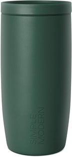 Simple Modern Travel Coffee Mug Tumbler with 360° Lid | Ceramic-Lined Insulated Stainless Steel Cold Brew Iced Coffee Cup Thermos | Gifts for Women Men Her Him | Voyager Signature | 16oz | Forest