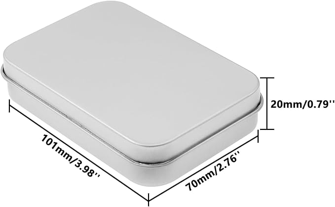 Metal Empty Boxes, Tin Boxes with Lid,Small Silver Tin Boxes,Stackable Organizer Containers,8PCS Storage Tin for Home Outdoor Active Storage Containers