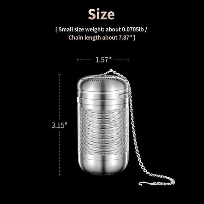 316 Stainless Steel Tea Infuser for Loose Tea & Spice Infuser for Cooking, Extra Fine Mesh Tea Strainers, Steeper for Brew Tea, Spices & Seasonings (1 Pack - Small)