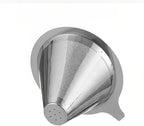 TQEONKL Pour Over Coffee Dripper,Paperless Reusable Coffee Filter,Metal Cone Reusable Single Cup Coffee Maker (2-4 cups)