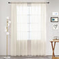 SpaceDresser Basic Rod Pocket Sheer Voile Window Curtain Panels Ivory 1 Pair 2 by SpaceDresser