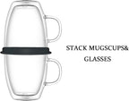 Coffee Mug Organizers and Storage (6Pack), Adjustable Mug Organizer for Kitchen Cabinet Shelf, Cup Stacker Holder for Tea Cup, Coffee Mug, Glassware, Save Space for Cupboard