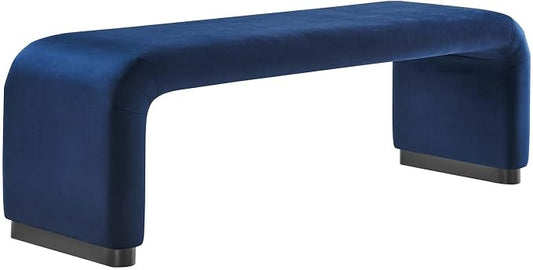 Modway EEI-6734-BLK-MID Koda Performance Velvet Waterfall Long Bench by Modway