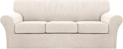 Turquoize 4 Piece Sofa Covers for 3 Cushion Couch Sofa Slipcover Soft Couch by Turquoize
