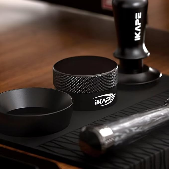 IKAPE 53MM Coffee Distributor, Black Design of Bottom Propeller, Gravity Adaptive Espresso Distributor Fits All 54MM Espresso Portafilter, Compatible with 54MM Breville Bottomless Portafilter