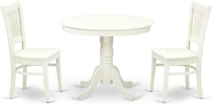 East West Furniture ANVA3-LWH-W 3 Piece Dining Room Furniture Set Contains a by EastWestFurniture