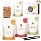 Boba Snob Boba Tea Making Kit, Bubble Tea Kit with Boba Gift Set, Boba Tea Maker Kit with Premium Loose Leaf Teas, Tumbler, Two Stainless Steel Boba Straws, Teaspoon, and Tapioca Boba Pearls (Medium)