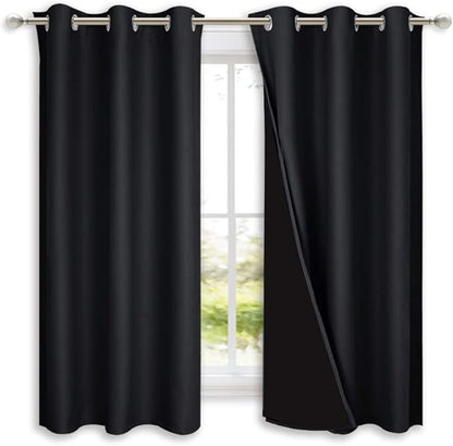 NICETOWN Complete 100% Blackout Curtain Set, Thermal Insulated & Energy by NICETOWN