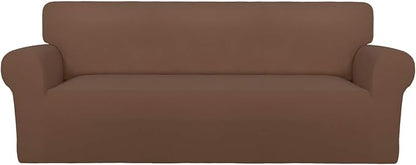 PureFit Stretch Couch Covers for Sofa Large Sofa Slipcovers Brown | 1-Piece by PureFit