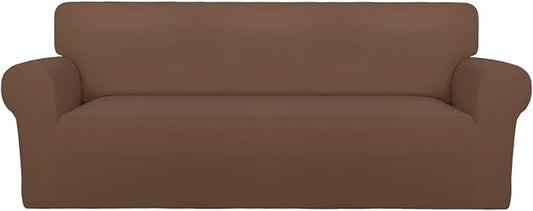PureFit Stretch Couch Covers for Sofa Large Sofa Slipcovers Brown | 1-Piece by PureFit