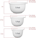 GLAD Mixing Bowls with Pour Spout, Set of 3 | Nesting Design Saves Space | Non-Slip, BPA Free, Dishwasher Safe Plastic | Kitchen Cooking and Baking Supplies, White
