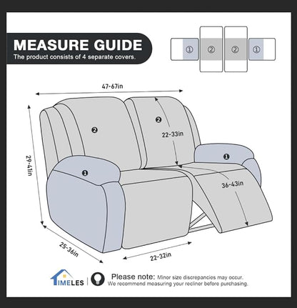 Timeles Recliner Covers Recliner Loveseat Covers Reclining Couch Covers Sofa - Image 5