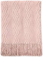 BOURINA Pink Throw Blanket 50x60 Inches Throw Textured Solid Soft Sofa Throw by BOURINA