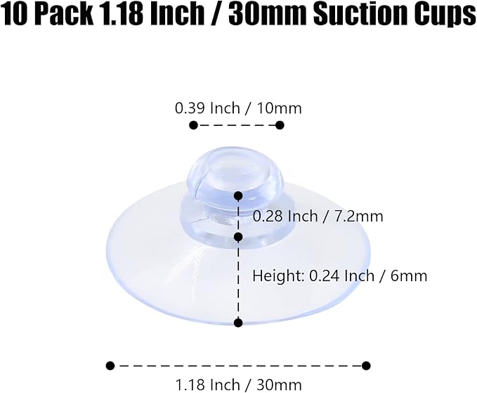10 Pack Glass Table Suction Cups - 30mm Rubber Suckers - Image 4