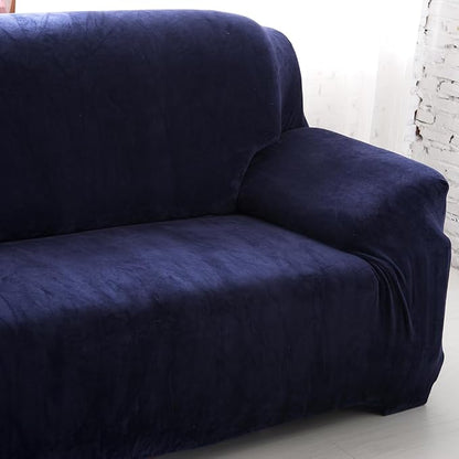 vctops 1-Piece Velvet Plush Stretch Loveseat Sofa Slipcover - Image 3