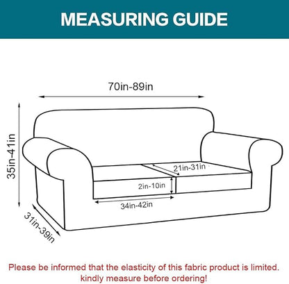 Turquoize 3 Piece Sofa Covers For 2 Cushion Couch Sofa Slipcover Soft Couch - Image 2