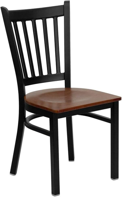 Flash Furniture 2 Pack HERCULES Series Black Vertical Back Metal Restaurant - Image 8