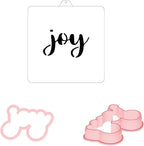 Cookie Cutter and Stencil Set Bundle cookie stencil and cutter kit Joy Hand Lettering Plaque - Cookie Cutter and stencil (Joy)