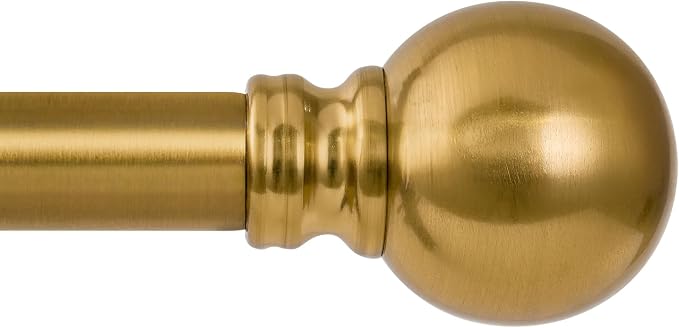 Modern Gold Curtain Rods for Windows 16 to 144 Inch 1" Diameter Adjustable by Unknown