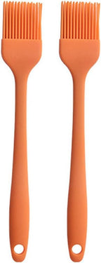Silicone brush, Oil Brush for BBQ Kitchen Cooking Baking and Grilling (2 PCS,orange)
