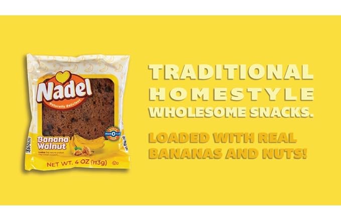 Nadel - Naturally Delicious Sweet Breads Variety Pack (Banana Walnut, Cappuccino Chocolate Chip, Carrot Walnut, Zucchini Walnut). (12 Pack, 3 Breads Per Flavor)