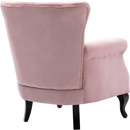 Mid Century Modern Accent Chair Upholstered Armchair Comfy Velvet Fabric Single - Image 8