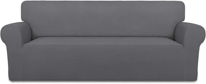 PureFit Stretch Couch Covers for Sofa Large Sofa Slipcovers Gray | 1-Piece Sofa by PureFit