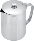 Stainless Steel Milk Frothing Pitcher, Stainless Steel Coffee Cup Mug Milk Frothing Pitcher Jug with Lid for Latte Coffee Art for Office Kitchen with handle(2000ml)