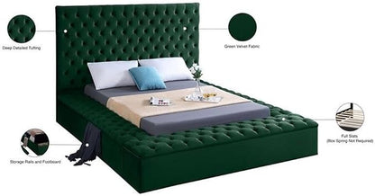 Meridian Furniture Bliss Collection Modern | Contemporary Velvet Upholstered Bed - Image 6