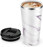 Insulated Coffee Mug with Ceramic Coating, 18oz Travel Mug with Leak-proof Lid, Vacuum Double-wall Tumbler, Stainless Steel Thermal Cup for Tea, Hot Cocoa, Cold Beverage, Ice Drinks