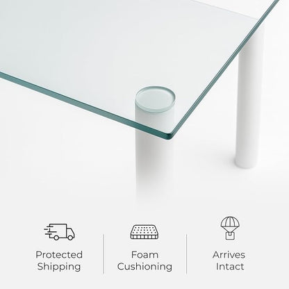 Fab Glass and Mirror Tempered Glass Table Top 24x36 Inch Rectangle 1/4" Thick Clear Furniture Protector with Flat Polish Edge Eased Corners for Coffee Dining Tables Desks