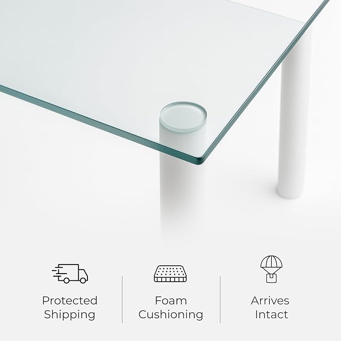 Fab Glass and Mirror Tempered Glass Table Top 42x72 Inch Rectangle 1/4" Thick Clear Furniture Protector with Flat Polish Edge Eased Corners for Coffee Dining Tables Desks
