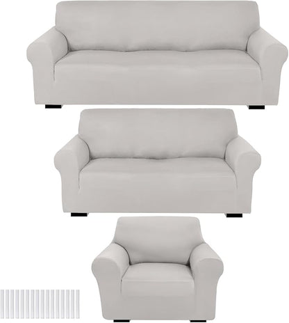 Peryiter 3 Pcs Couch and Loveseat Covers Set Sofa Cover by Peryiter