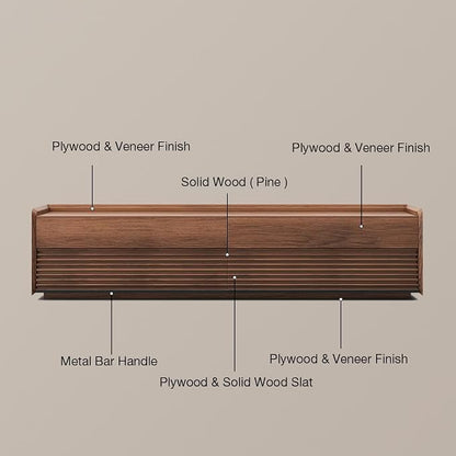 POVISON Fully-Assembled Mid Century Modern TV Stand, 94.49" Wood Media Console - Image 2